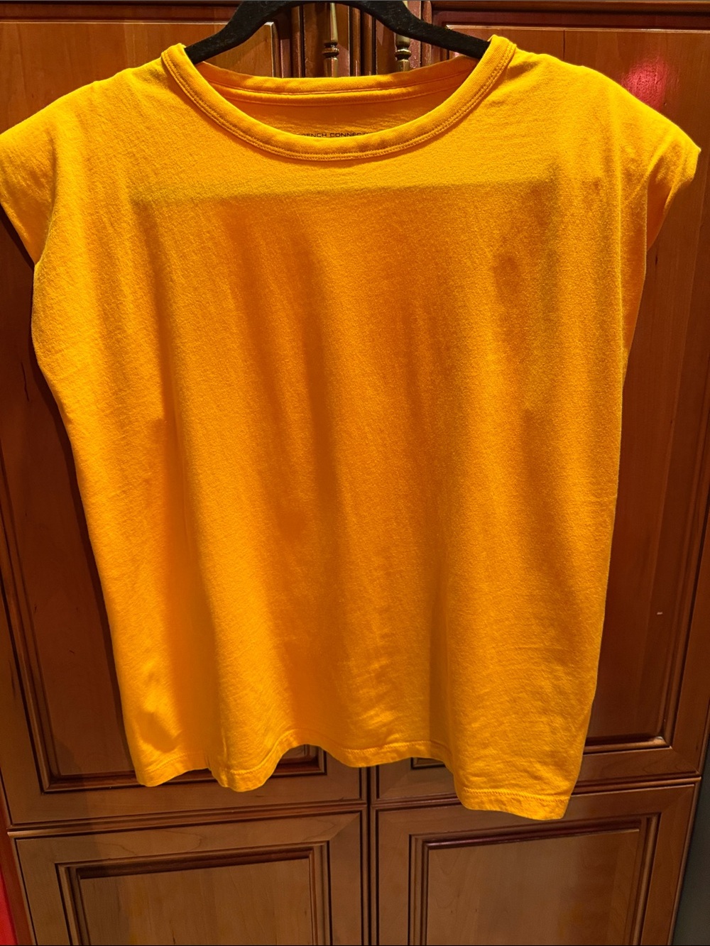 French Connection Women's Tank Top in Vibrant Orange with shoulder pads